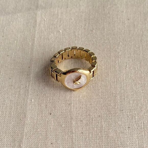 y2k 2000s gold clock watch ring - Picture 3 of 7
